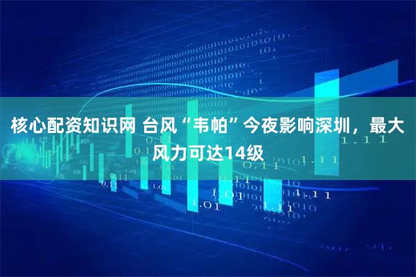 核心配资知识网 台风“韦帕”今夜影响深圳，最大风力可达14级